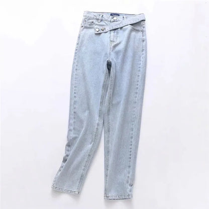 Woman Loose Boyfriends Jeans 2021 Harem Pants Vintage Washed High Waist Jeans Mom Casual Fashionable Denim Pants Mujer LUXLIFE BRANDS