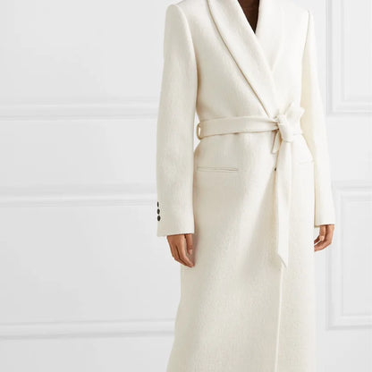 Women's Mackenzie White Wool Coat