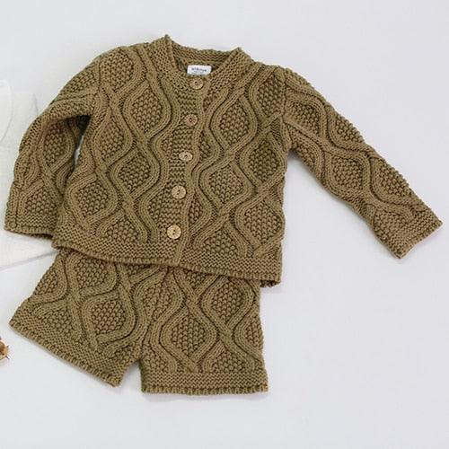 Toddler Baby Boys Girls Clothing Sets Fall Winter Cardigan Sweater+Shorts Infant Baby Girls Boys Knit Suit Korean Style LUXLIFE BRANDS