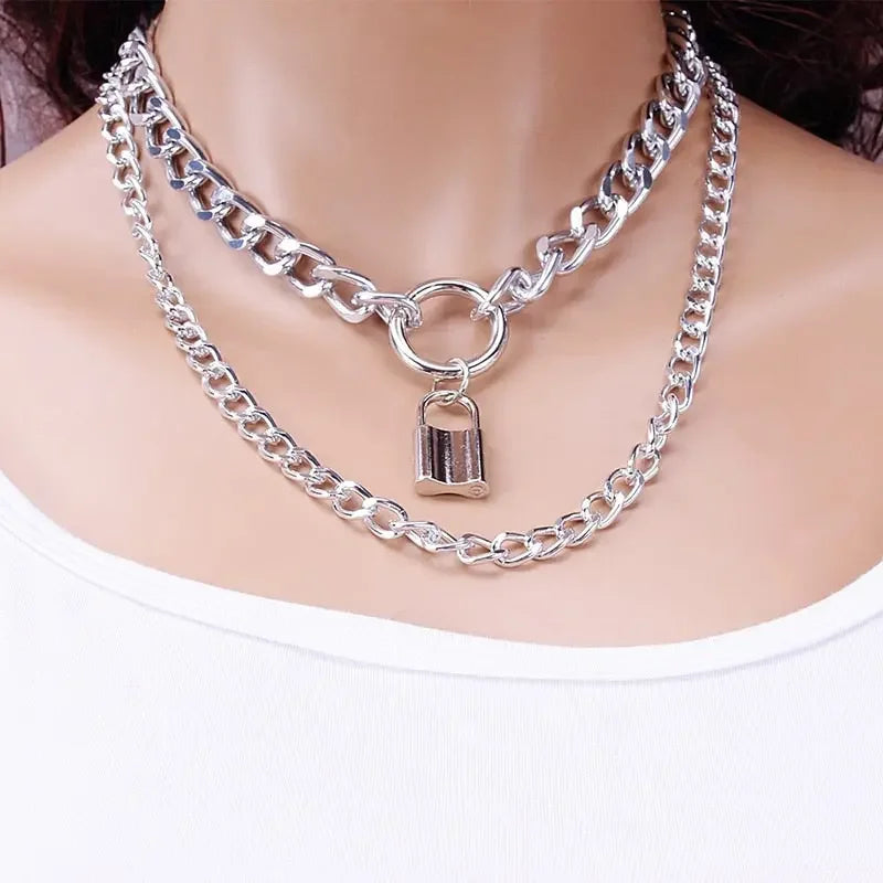 Vintage Multi Layered Gold Color Portrait Chain Chokers Necklace for Women Fashion Coin Thick Chain Pendant Necklace Jewelry