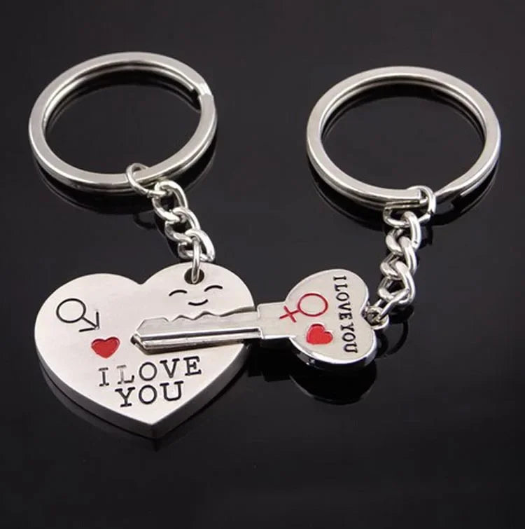 New Trendy Hot Sale one Pair Key Chain Alloy Arrow Bow Love Keyrings Key Chains Lovers Ring Couples keychain for Gift 17343 LUXLIFE BRANDS