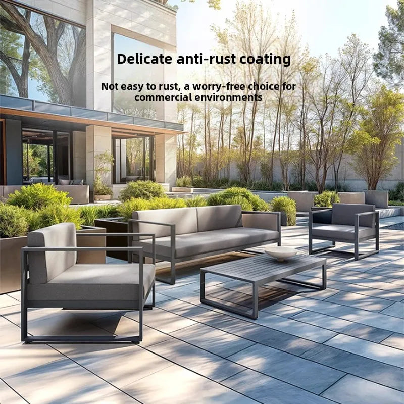 Modern Luxury Aluminum Alloy Leisure Sofa Set Waterproof Sunshade for Outdoor Patio Garden Terrace Sunroom Living Room Luxlife Brands