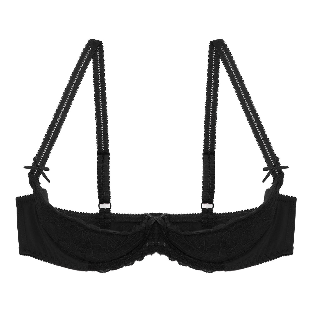 Lace Underwire Half-Cup Push-Up Bra