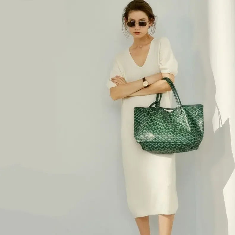 European and American trend V-neck high-grade cashmere sweater women's short-sleeved wild loose long knitted jumper wool dress - LUXLIFE BRANDS