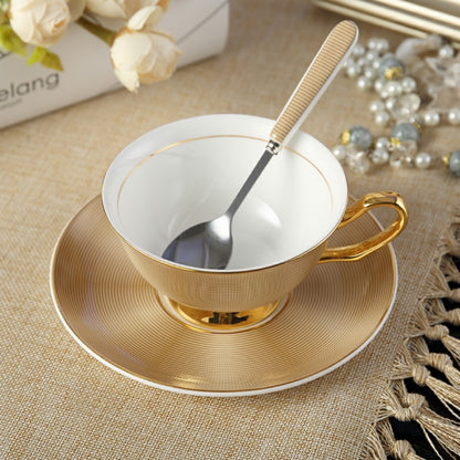 Bone China Coffee Cup Spoon Saucer Set English afternoon Tea cup Coffeeware 170ml Porcelain Cup and Saucer for Coffee