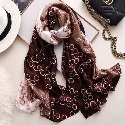 Luxury brand hijab summer women scarves soft long print silk scarves lady shawl and wrap 2022 pashmina bandana beach stoles