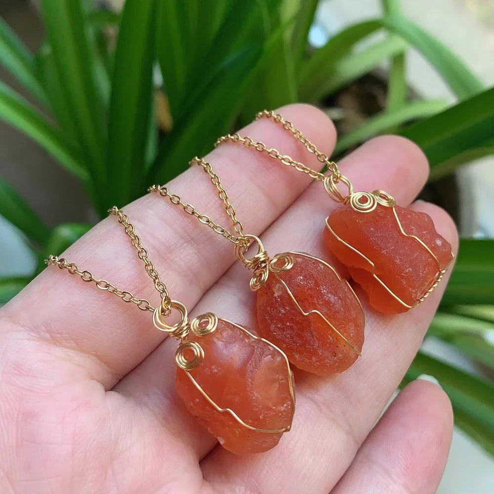 Carnelian Crystal Necklace Women LUXLIFE BRANDS