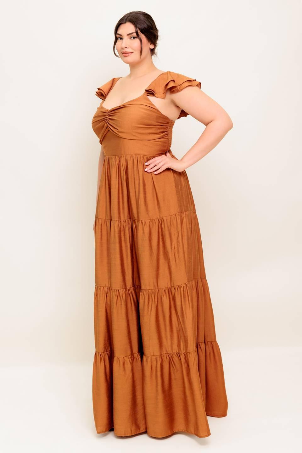 SUMMER MILK RUST WOVEN MAXI DRESS Flying Tomato