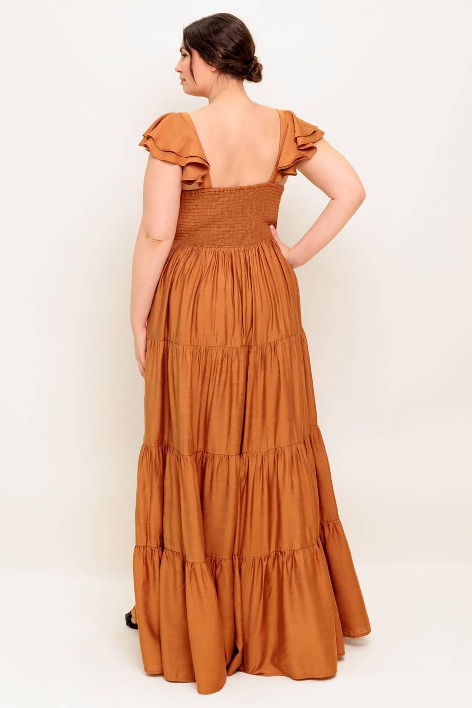SUMMER MILK RUST WOVEN MAXI DRESS Flying Tomato