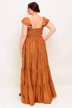 SUMMER MILK RUST WOVEN MAXI DRESS Flying Tomato