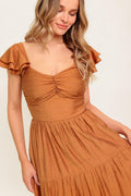 SUMMER MILK RUST WOVEN MAXI DRESS Flying Tomato