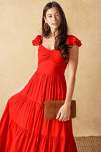 RVCA STEADY WOVEN ANKLE DRESS Flying Tomato