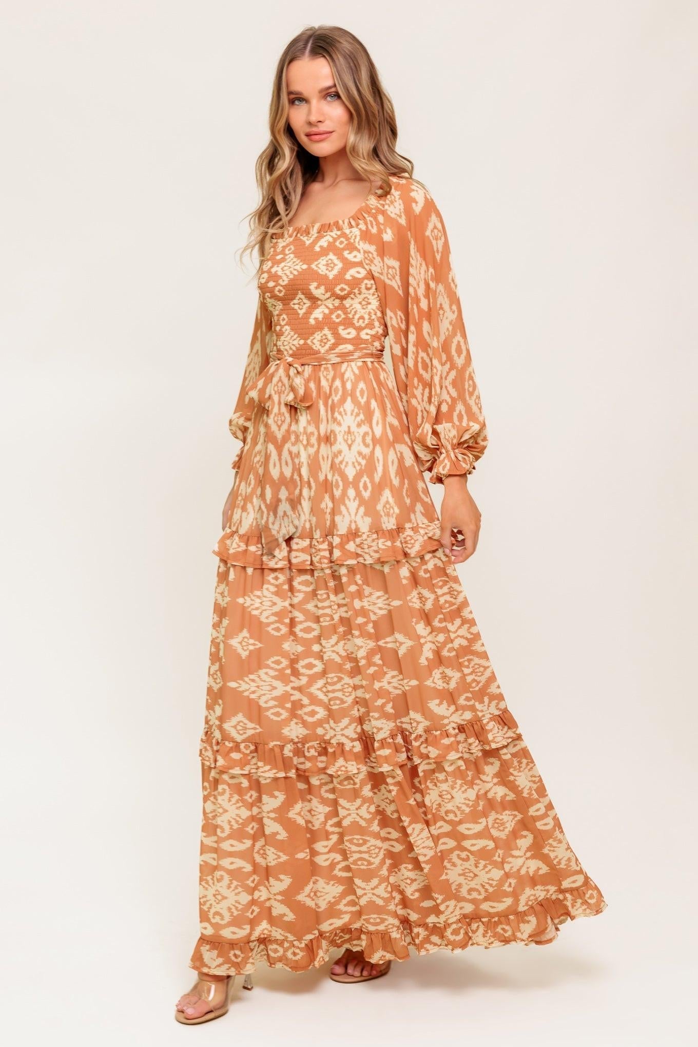 COSMOPOLITAN ELEGANCE WOVEN MAXI DRESS Flying Tomato