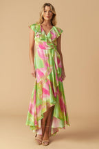 LA BEBE WOVEN SATIN MAXI DRESS Flying Tomato