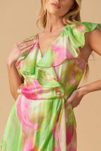 LA BEBE WOVEN SATIN MAXI DRESS Flying Tomato