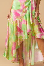 LA BEBE WOVEN SATIN MAXI DRESS Flying Tomato