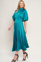 PETAL PROWESS WOVEN MIDI DRESS Flying Tomato