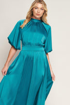 PETAL PROWESS WOVEN MIDI DRESS Flying Tomato
