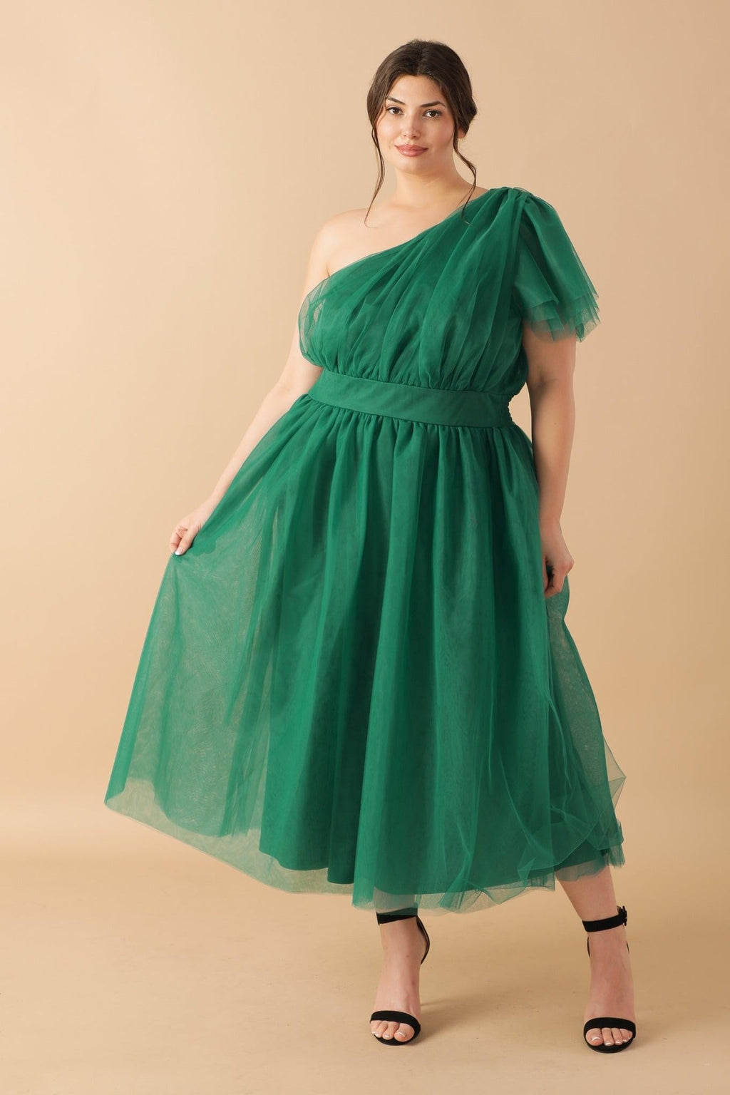 LIVELY CHARM TULLE MIDI DRESS Flying Tomato