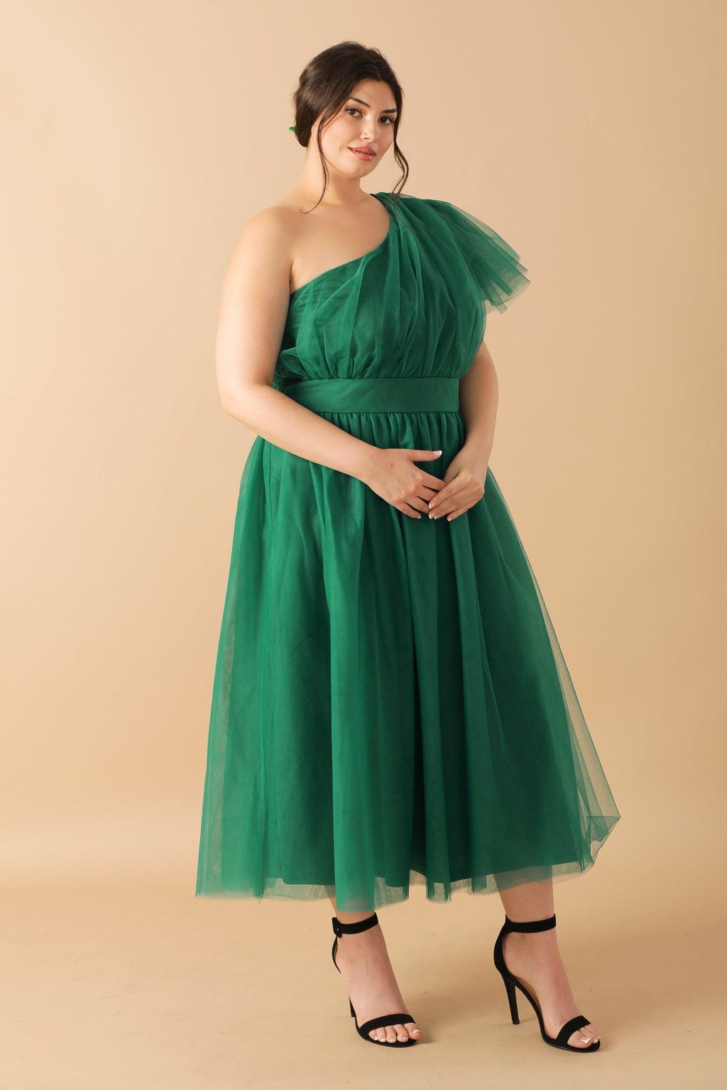 LIVELY CHARM TULLE MIDI DRESS Flying Tomato