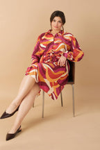 GET ON BOARD WOVEN PLISSE MINI DRESS Flying Tomato