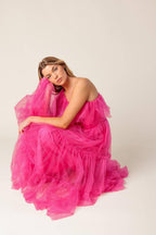 SOME FRESH AIR FUCHSIA TULLE MIDI DRESS Flying Tomato