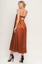 FROSTY ELEGANCE WOVEN MIDI DRESS Flying Tomato