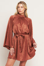 BY ANY MEANS WOVEN SATIN MINI DRESS Flying Tomato