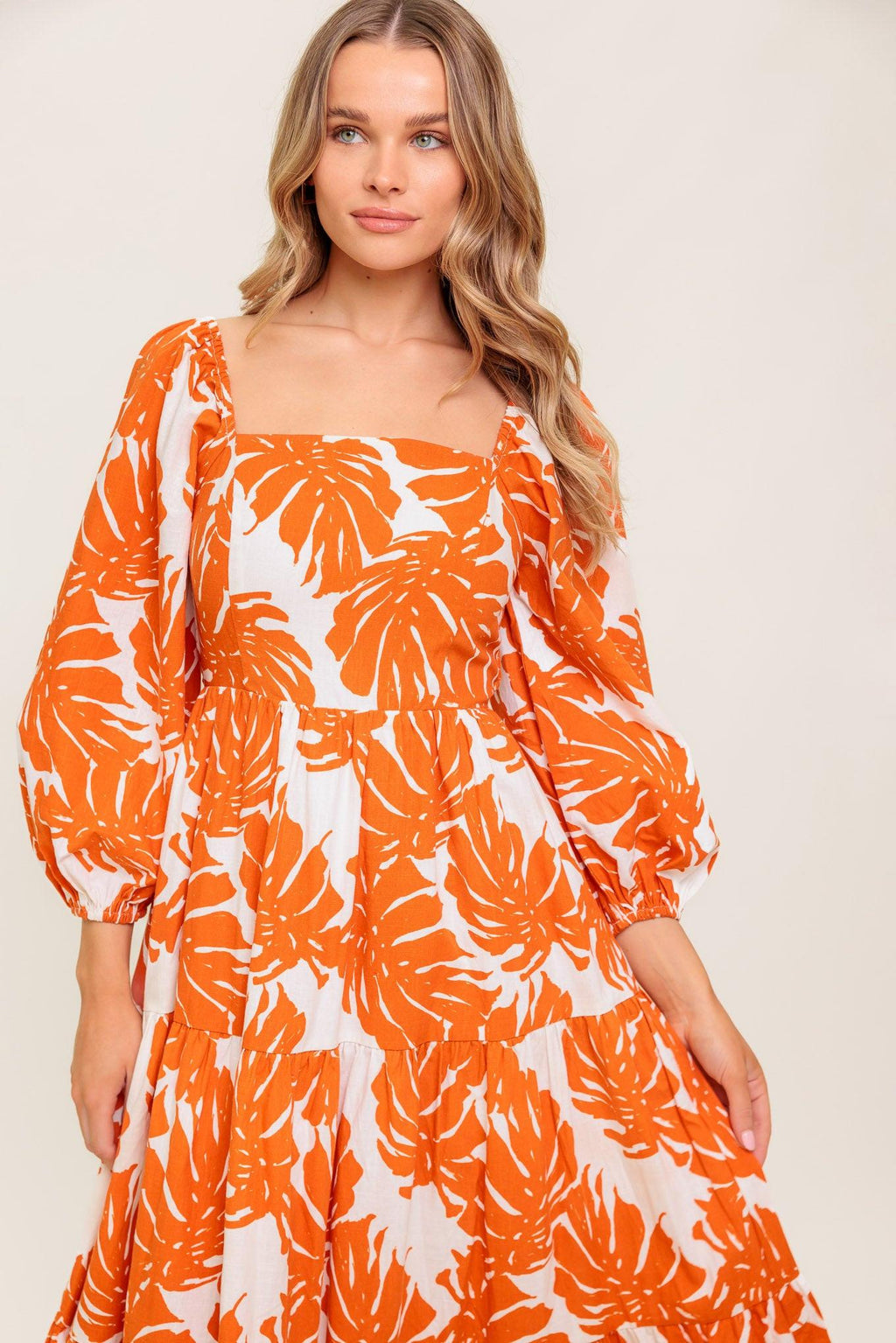 ALL THE DRAMA WOVEN MIDI DRESS Flying Tomato