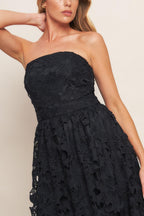 CAREFREE NIGHTS BLACK LACE MIDI DRESS Flying Tomato