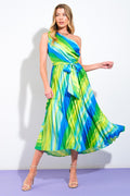 EXUBERANT ELEGANCE WOVEN MIDI DRESS Flying Tomato