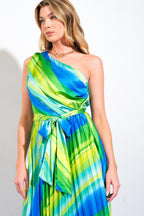 EXUBERANT ELEGANCE WOVEN MIDI DRESS Flying Tomato