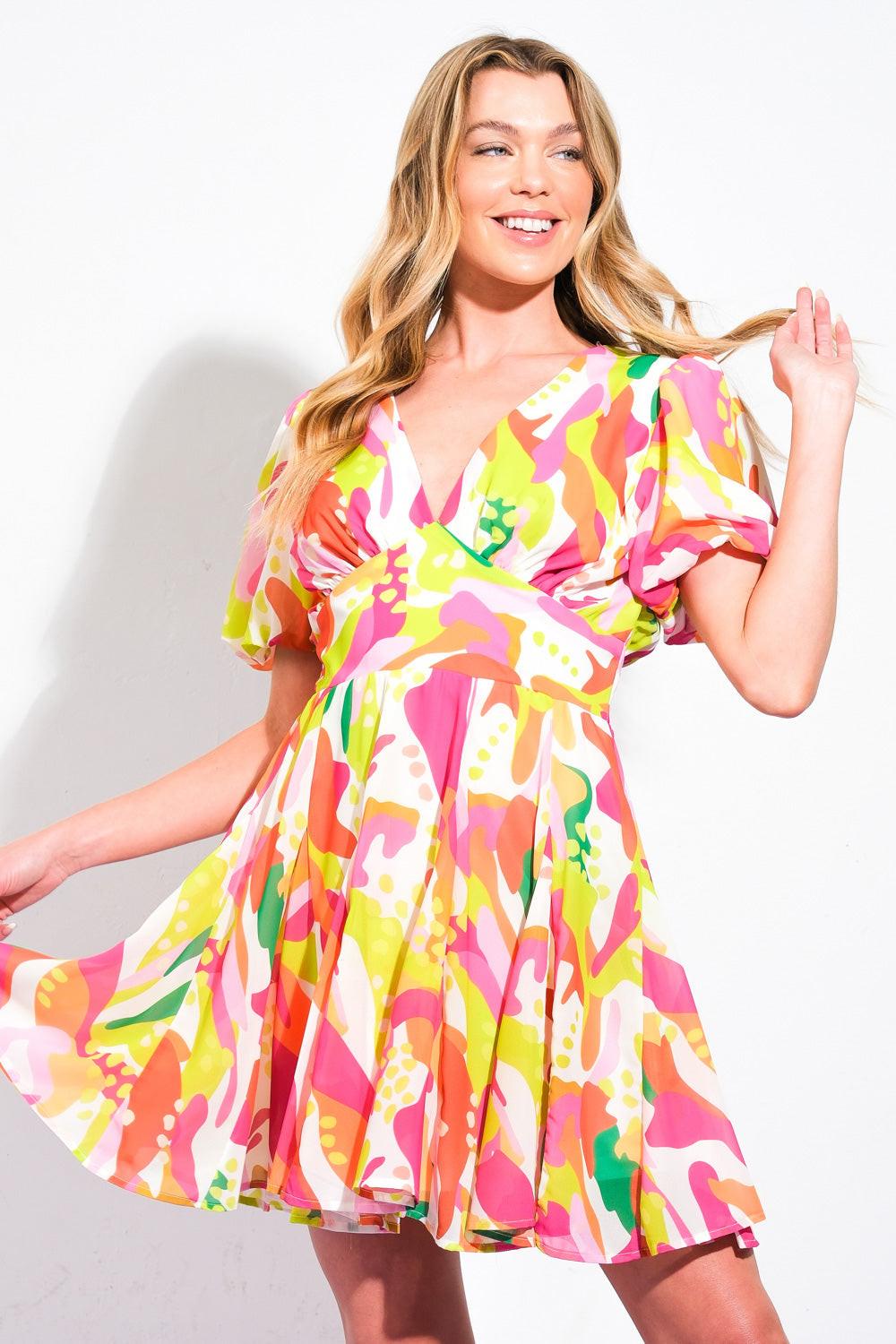 CUTE CERTAINTY WOVEN MINI DRESS Flying Tomato