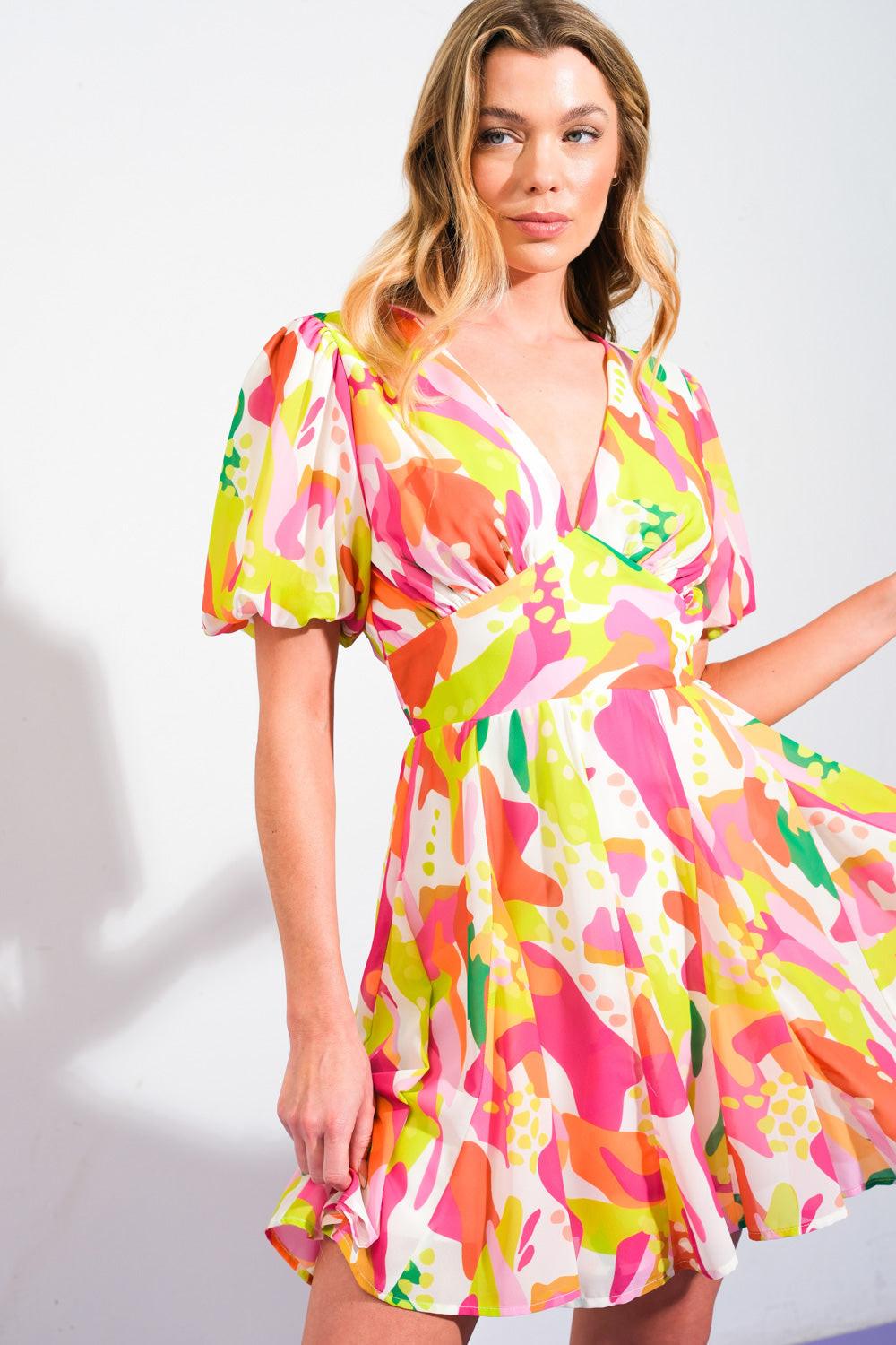 CUTE CERTAINTY WOVEN MINI DRESS Flying Tomato