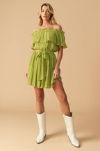 JUST ONE MORE WOVEN MINI DRESS Flying Tomato