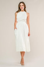 ADMIRED FROM AFAR WOVEN MIDI DRESS Flying Tomato