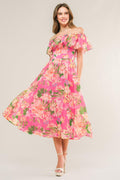 HAPPIEST HERE WOVEN MIDI DRESS Flying Tomato