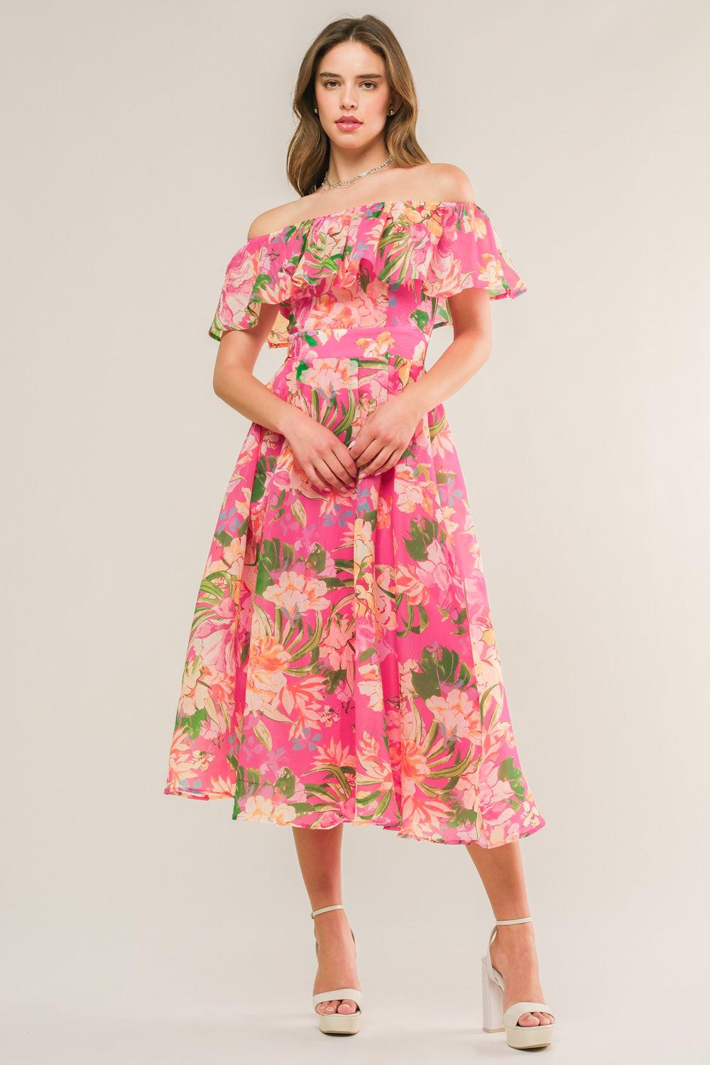 HAPPIEST HERE WOVEN MIDI DRESS Flying Tomato
