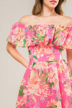 HAPPIEST HERE WOVEN MIDI DRESS Flying Tomato
