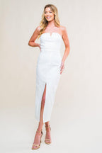 EASYGOING BEAUTY WOVEN TWILL MIDI DRESS Flying Tomato
