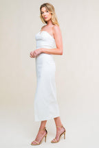 EASYGOING BEAUTY WOVEN TWILL MIDI DRESS Flying Tomato