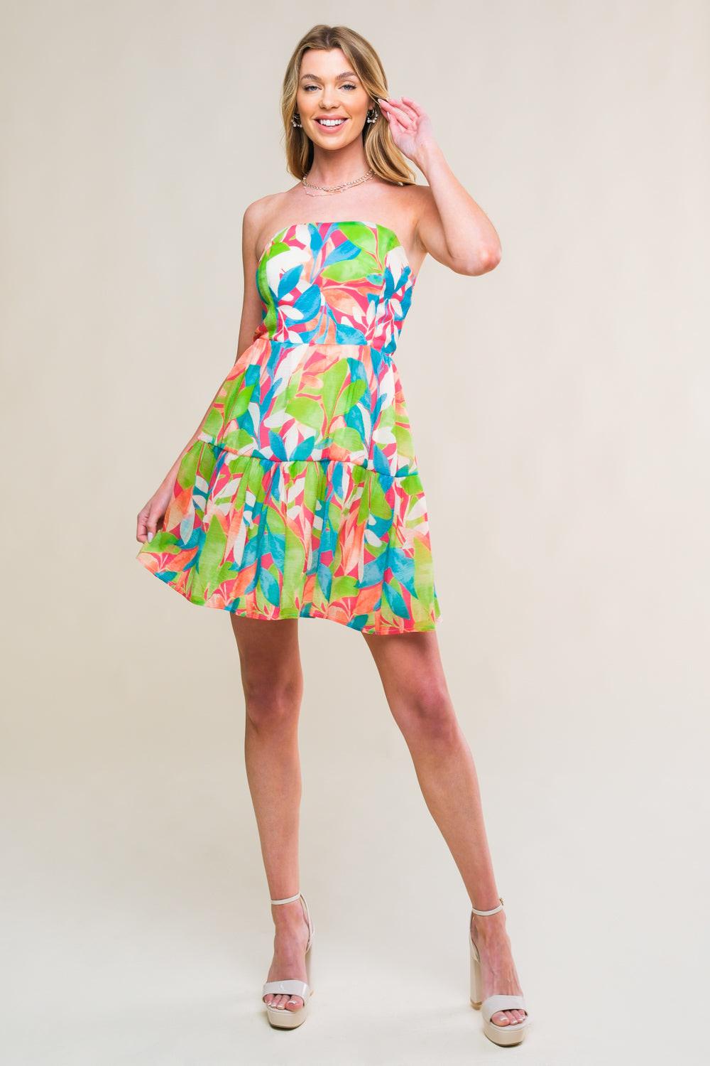 PRISTINE PRESENCE WOVEN MINI DRESS Flying Tomato