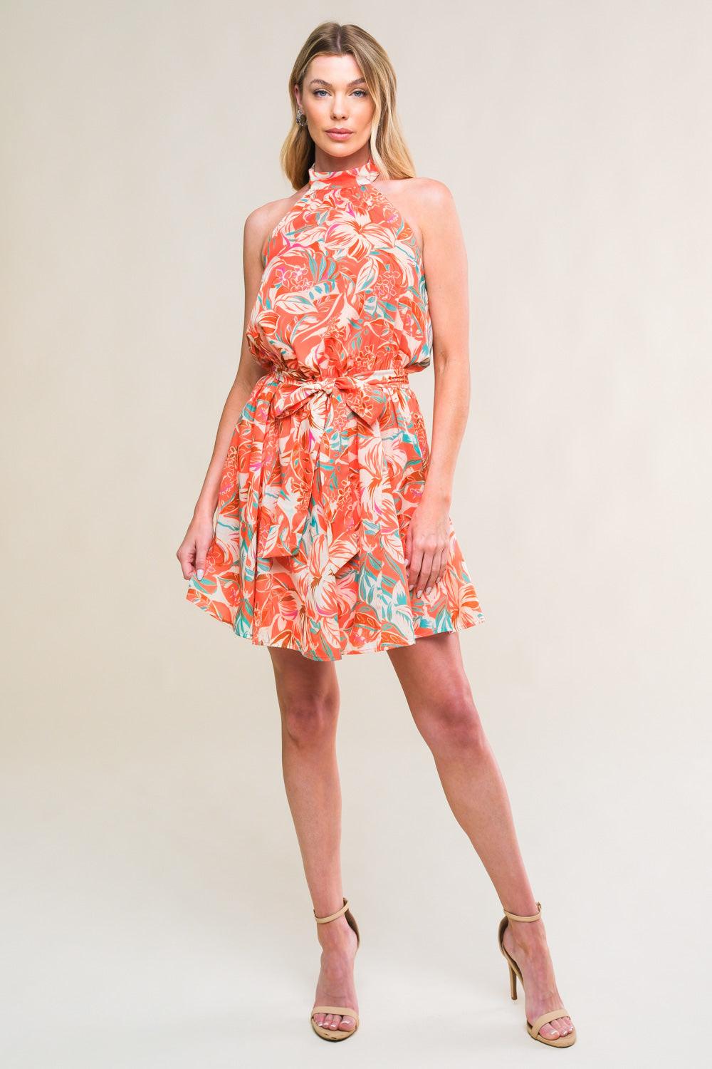 SUNNY LOVELINESSWOVEN MINI DRESS Flying Tomato