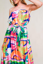 SUMMERY INCLINATION WOVEN MIDI DRESS Flying Tomato