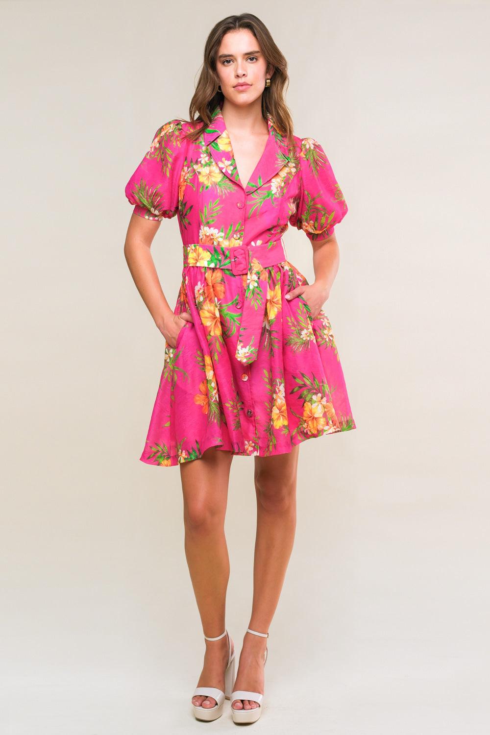 REMARKABLE ENTRANCE WOVEN MINI DRESS Flying Tomato