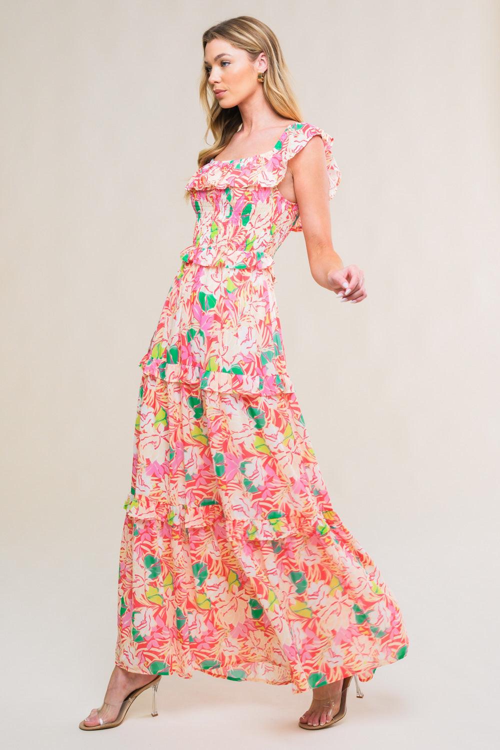 RELAXED CHARM WOVEN MIDI DRESS Flying Tomato