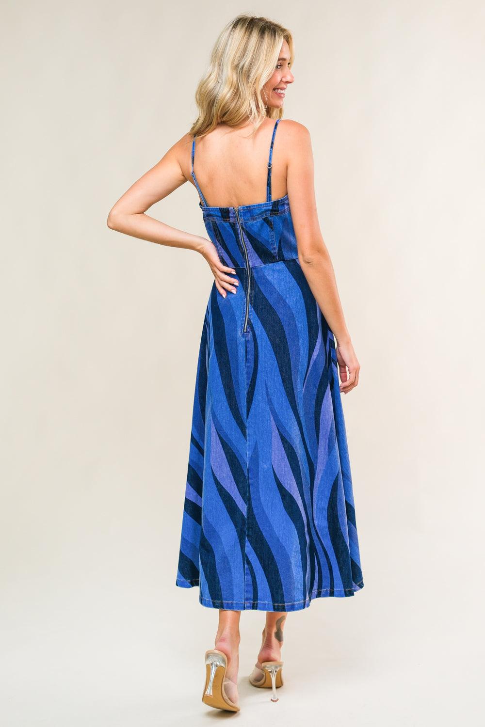 PATRIOTIC PRINCESS DENIM MIDI DRESS Flying Tomato