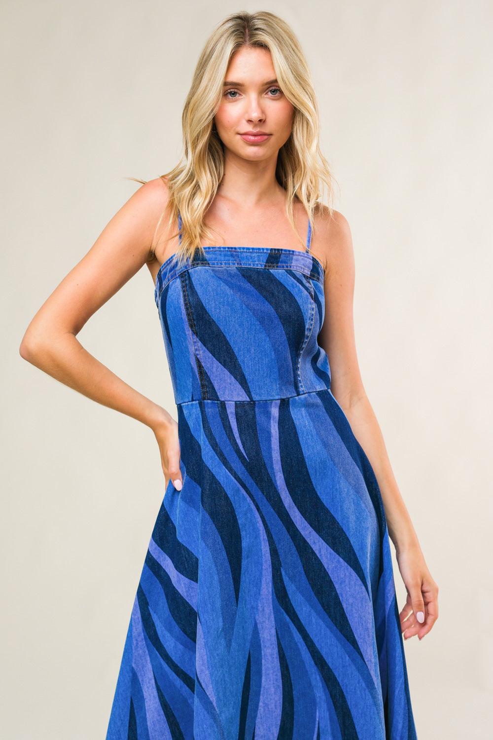 PATRIOTIC PRINCESS DENIM MIDI DRESS Flying Tomato