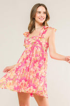 TALK OF THE TOWN WOVEN MINI DRESS Flying Tomato