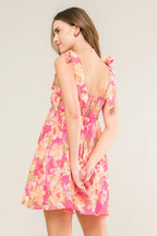TALK OF THE TOWN WOVEN MINI DRESS Flying Tomato
